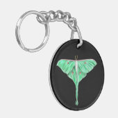 緑図解入りの、写真付きの月蛾 キーホルダー (正面左)