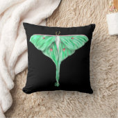 緑図解入りの、写真付きの月蛾 クッション (ブランケット)