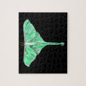 緑図解入りの、写真付きの月蛾 ジグソーパズル (縦)