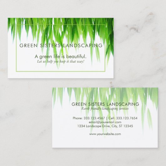 緑土のフレンドリーな造園 名刺 (正面/裏面)