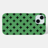 緑地に黒い水玉クロス Case-Mate iPhoneケース (裏面 (横))