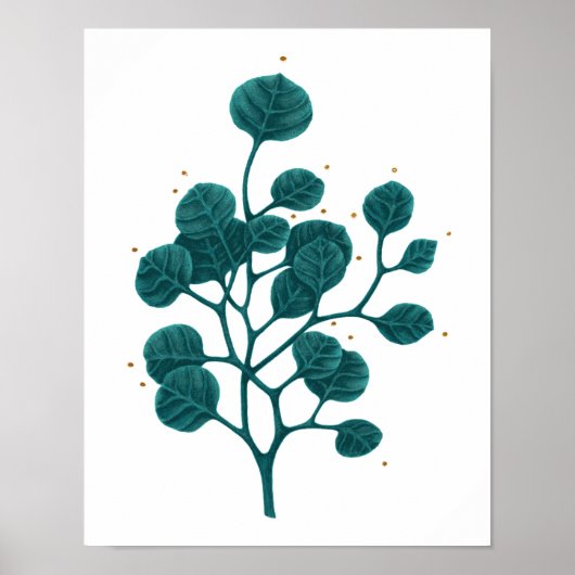 緑地模様ペンスケッチポスター ポスター (正面)