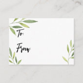 緑地表示ブライダルシャワーギフトカード エンクロージャーカード (裏面)