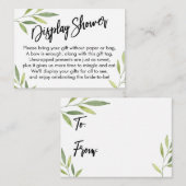 緑地表示ブライダルシャワーギフトカード エンクロージャーカード (正面/裏面)