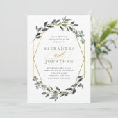 緑地|金ゴールド結婚数 招待状 (スタンド正面)