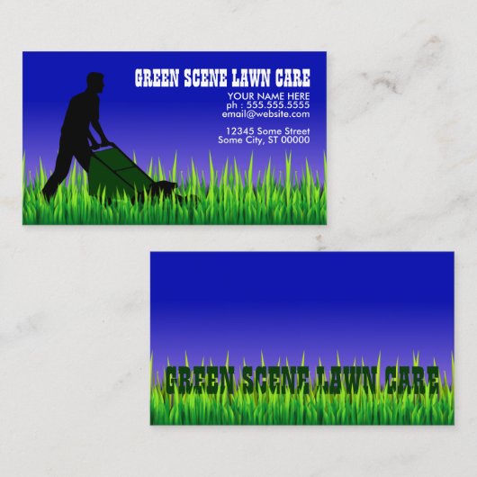 緑場面芝生の心配 名刺 (正面/裏面)
