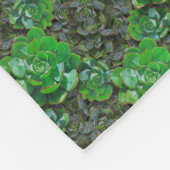 緑多肉格子模様フリースブランケット フリースブランケット (角)