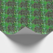緑多肉格子模様ラッピング紙 ラッピングペーパー (角)