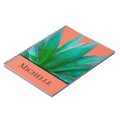 緑多肉砂漠ボタニカルガーデンピーチ ノートブック (左側)