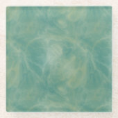 緑大理石抽象芸術 ガラスコースター (正面)