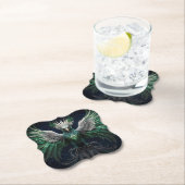 緑威厳のあると白のフェニックスバード ペーパーコースター (インサイチュ)