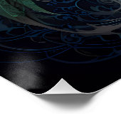 緑威厳のあると白のフェニックスバード ポスター (コーナー)