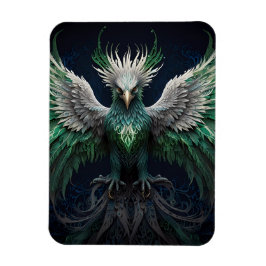 緑威厳のあると白のフェニックスバード マグネット