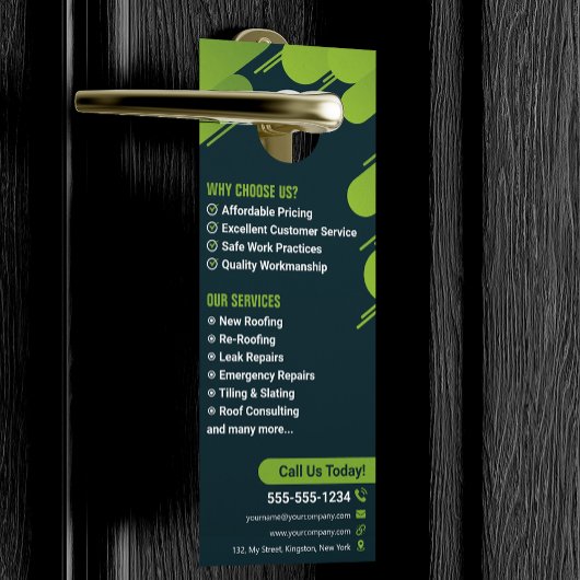 緑屋根サービスの修理、設置 ドアノブサイン