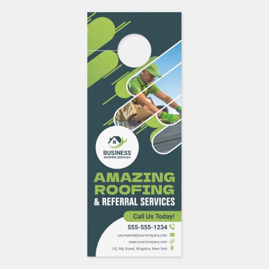 緑屋根サービスの修理、設置 ドアノブサイン (正面)