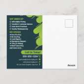 緑屋根サービスの修理、設置 ポストカード (裏面)