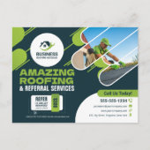 緑屋根サービスの修理、設置 ポストカード (正面)