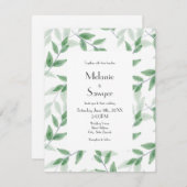 緑層水の色の葉 招待状 (正面/裏面)
