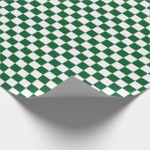 緑市松模様にと白 ラッピングペーパー (角)