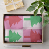 緑市松模様にと赤のクリスマスツリーパターン 薄葉紙 (ギフト)