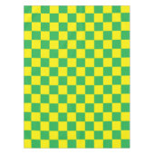 緑市松模様にと黄色 テーブルクロス (正面)