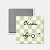 緑市松模様にのクリーンまたはダーティ マグネット (正面/裏面)