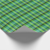 緑市松模様に型小形包紙 ラッピングペーパー (角)