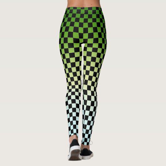 緑市松模様に色の夕焼けレギンス レギンス (裏面)