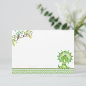 緑恐竜の赤ちゃんシャワーサンキューカード サンキューカード (スタンド正面)