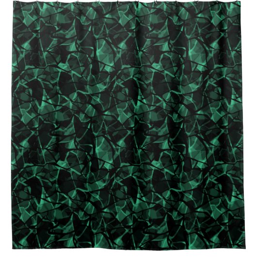 緑抽象芸術 シャワーカーテン (正面)