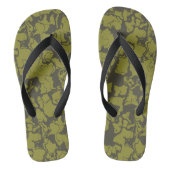 緑抽象芸術 ビーチサンダル (フットベッド)