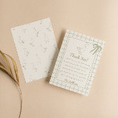 緑描間抜けのガチョウのリボン赤ちゃんシャワー サンキューカード