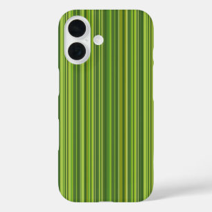 緑数々の色の多ストライプくの色 iPhone 16ケース