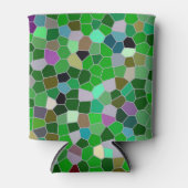 緑数々の色の庭模様 缶クーラー (正面)