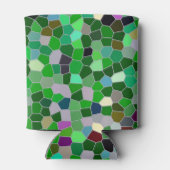 緑数々の色の庭模様 缶クーラー (裏面)