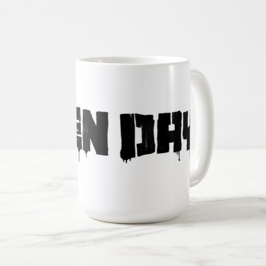 緑日のロゴのマグ コーヒーマグカップ (正面右)