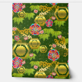 緑日本のに竹と梅 壁紙