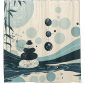 緑日本ののシャワーカーテンに禅 シャワーカーテン (正面)