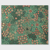 緑日本の花背伝統的植物 ラッピングペーパー (フラット)