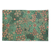 緑日本の花背伝統的植物 枕カバー (裏面)