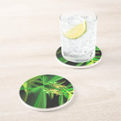 緑昆飛んでいる虫抽象芸術 コースター (側面)