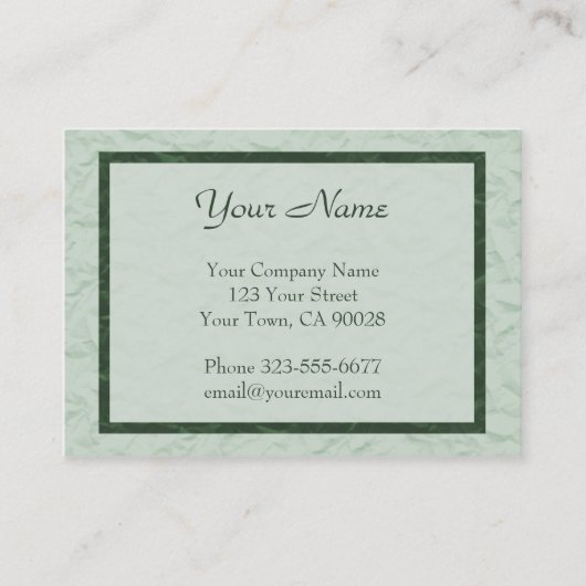 緑書の質のボーダー 名刺 (正面)