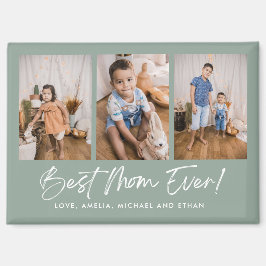 緑最高のの母は3枚の写真マグネット マグネット