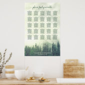 緑松の森25テーブル結婚の座席表 ポスター (キッチン)