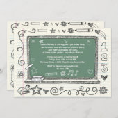 緑板先生の退職のパーティの招待状 招待状 (正面/裏面)