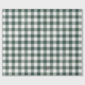 緑格子模様パーソナライズされた包み紙 ラッピングペーパー (フラット)