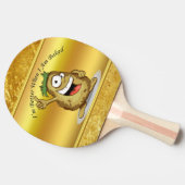 緑毛の漫画キャラクターポテト 卓球ラケット (横)