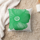 緑水彩花枕 クッション (ブランケット)