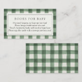 緑水牛の格子縞の本ベビー エンクロージャーカード (正面/裏面)