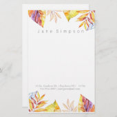 緑水色人工静止画 便箋 (正面/裏面)